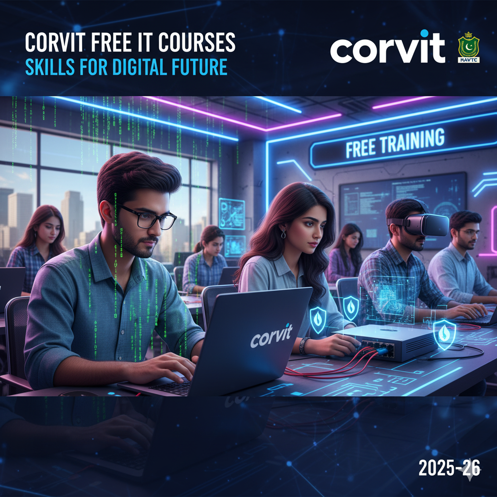 Corvit Systems Free IT Courses 2025-26 NAVTTC Training Lahore Faisalabad